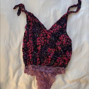 Free People Floral Lace Bodysuit Size XS